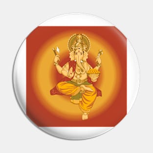 Ganesha , Hindu God Of Good Tidings Pin