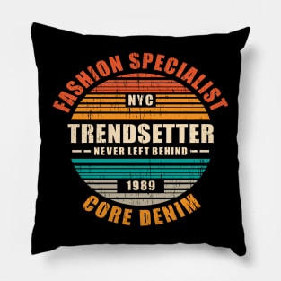 fashion specialist denim vintage sunset eighties Pillow