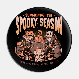 Summoning the Spooky Season - Evil Cat Halloween Gift Pin