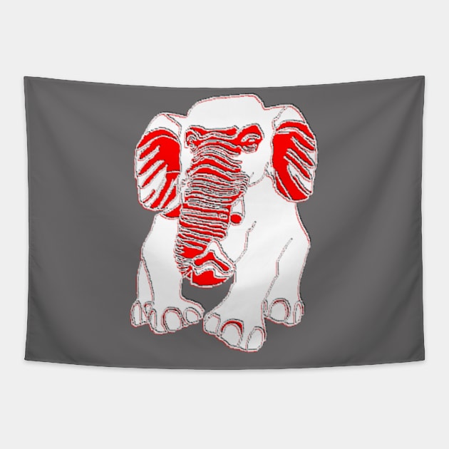 Elephant silhouette Siluet 3D 大象 elefant pixelart Tapestry by 4rpixs