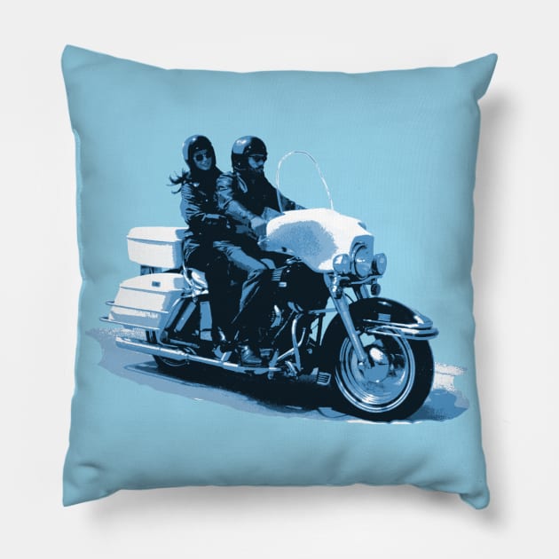 Blu Bagger Pillow by motomessage