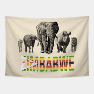 Zimbabwe Wildlife Big Five for Zimbabwe Safari Fans Tapestry