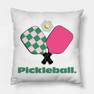 Preppy Pickleball Paddles - Pink and Green Pillow