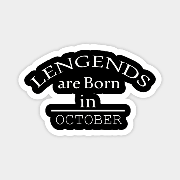 legends are born in october Magnet by yassinstore