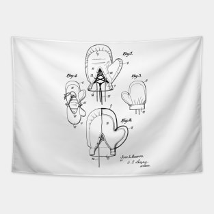 Boxing Glove Vintage Patent Hand Drawing Tapestry