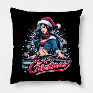 DJ Santa Girl Pillow