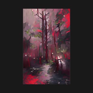 Rainy Forest Malevolent Artwork Style T-Shirt