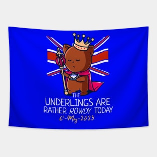 King Charles III Coronation Street Party Rowdy Underlings Tapestry