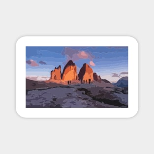 Dolomites Scene Vector Painting Magnet