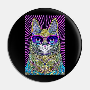 Cosmos Cat Wearing Sunglasses-Effusion! Pin