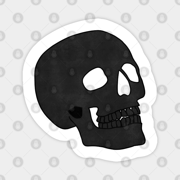 Minimal black Skull Magnet by JuneNostalgia