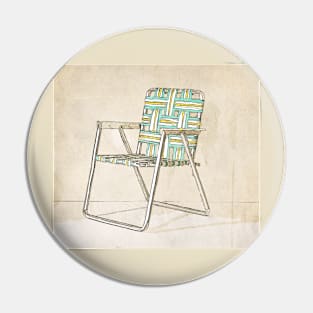 Digital Retro Relic Classic Lawnchair Sodaartstudio Pin