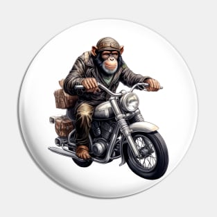 Monkey Biker Retro Motorcycle Pin