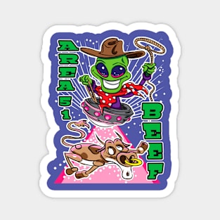 Area 51 Beef Alien Abduction Cow Magnet