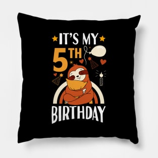 It's My 5th Birthday Sloth Pillow