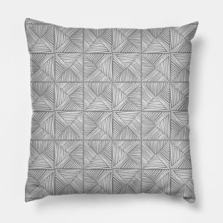 Parquet - white on grey Pillow