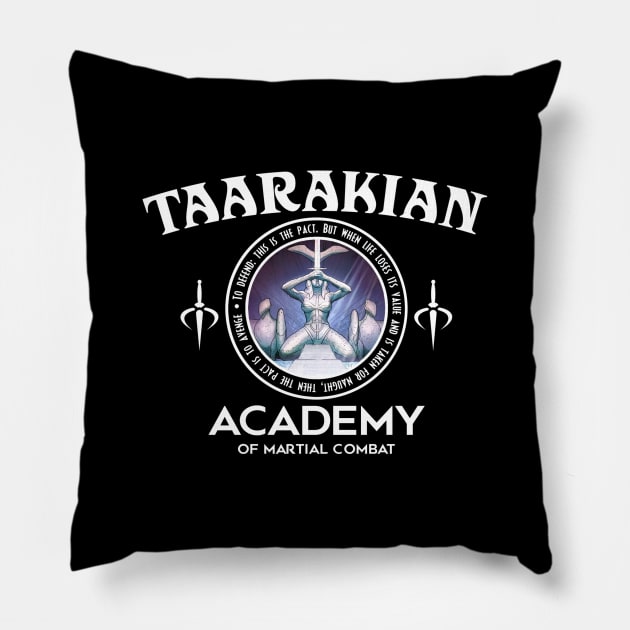 Taarakian Academy (Black Print) Pillow by Nerdology