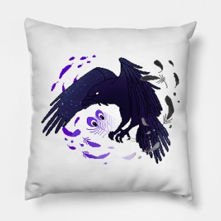 Asexual Pride Flag Galaxy Raven Pillow