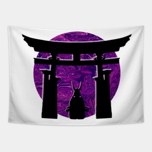 Torii Samurai Cyberpunk Tapestry