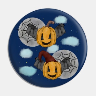 Funny pumpkin bat Pin