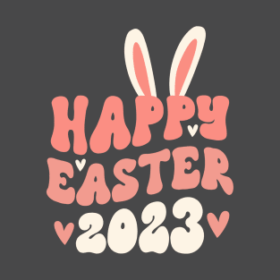Happy Easter 2023 Bunny Ears Peach T-Shirt