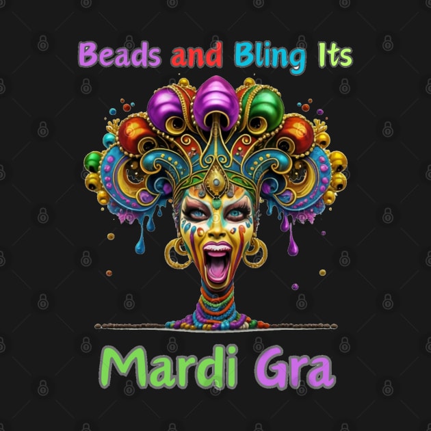 "Retro Rhythms of Mardi Gras: Beads Fusion" - Cajun Party New Orleans by stickercuffs