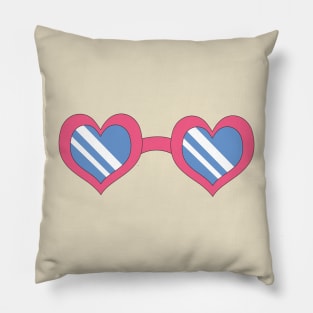 Glasses in a shape of a heart. Pillow