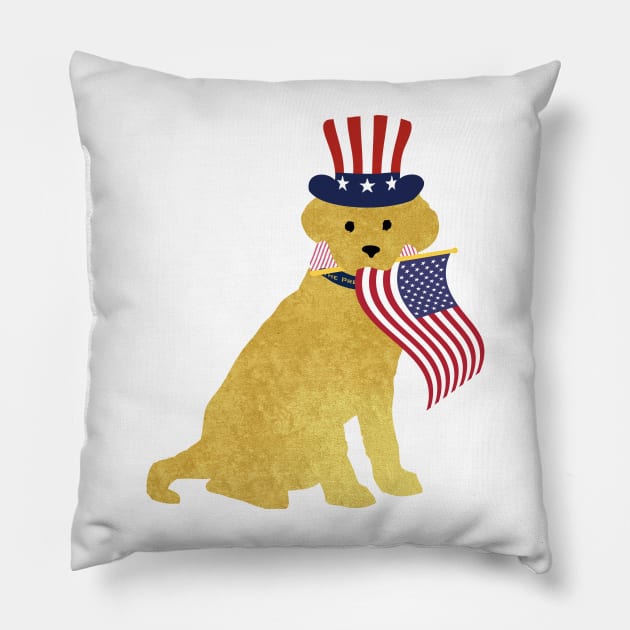 Preppy Patriotic Yellow Lab Pillow by emrdesigns