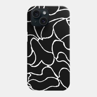 black and white doodle pattern Phone Case