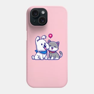 Cute Dog and Cat Friend Cartoon Phone Case