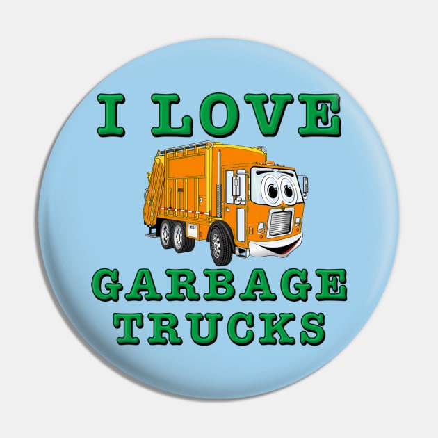 Garbage Truck Pin by Happy Art Designs