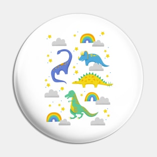 Dinosaurs + Rainbows Pin