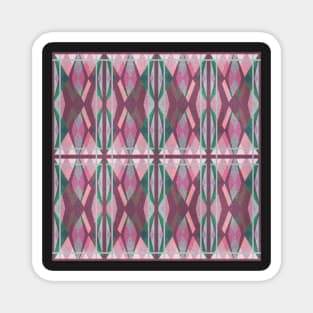 Distressed Diamond Pink and Green Magnet