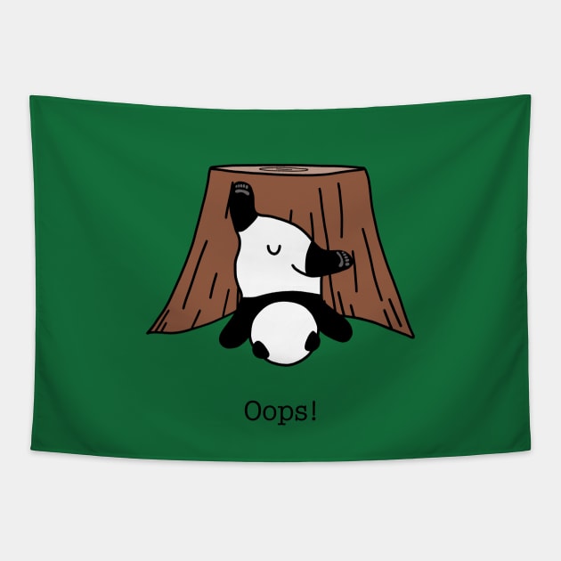 Clumsy baby panda bear cub (black) Tapestry by Earl Grey