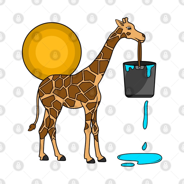 Giraffe with Bucket of Water by Markus Schnabel