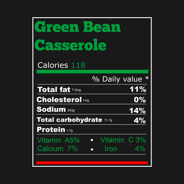 green beans casserole nutrition T-Shirt by Flipodesigner