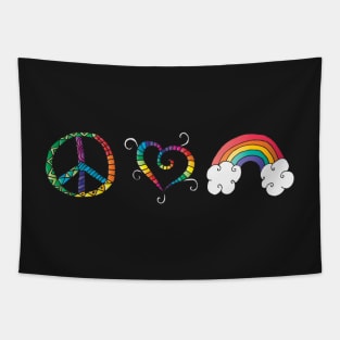 Peace Love Rainbow LGBT Pride Tapestry