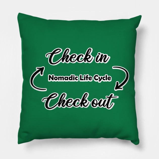 Nomadic Life Cycle Pillow by LoveEndlessVibes