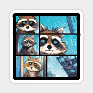 Street Cats need your Support - Vintage Raccoon Comic Cartoon Sticker T-shirt Magnet