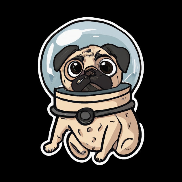 Astronaut Pug Dog Lover Puppy Retro by BetterManufaktur