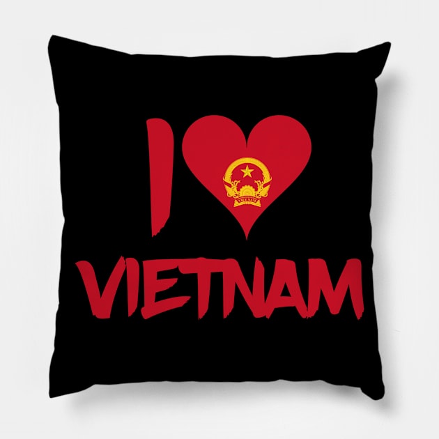 I Love Vietnam Pillow by MessageOnApparel