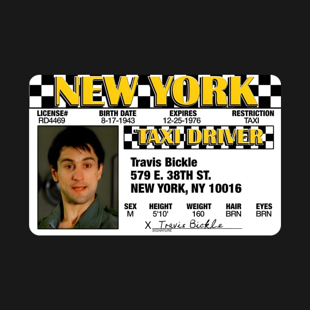 Travis Bickle Taxi License by linenativ