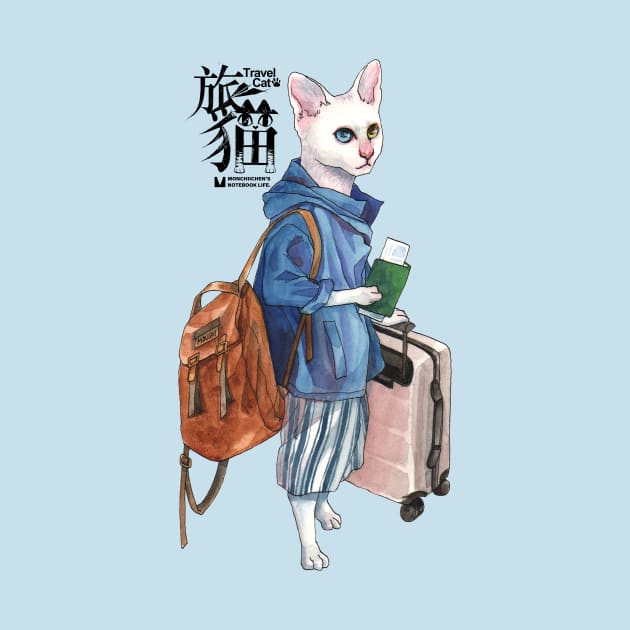 travel cat by monchiichen