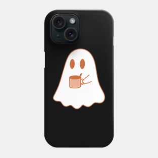 A cute ghost with a cup of tea/coffee/hot chocolate Phone Case