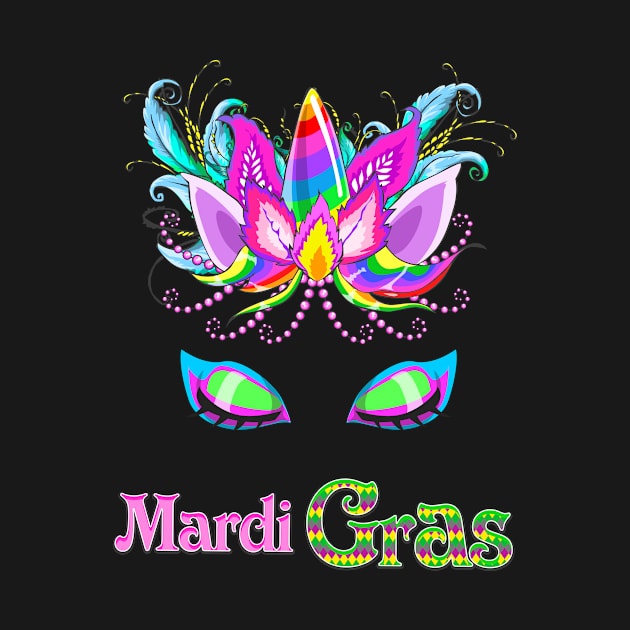 Mardi Gras Unicorn Feather Masque by ScottsRed