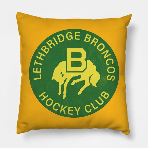 Defunct - Lethbridge Broncos Hockey Pillow by LocalZonly