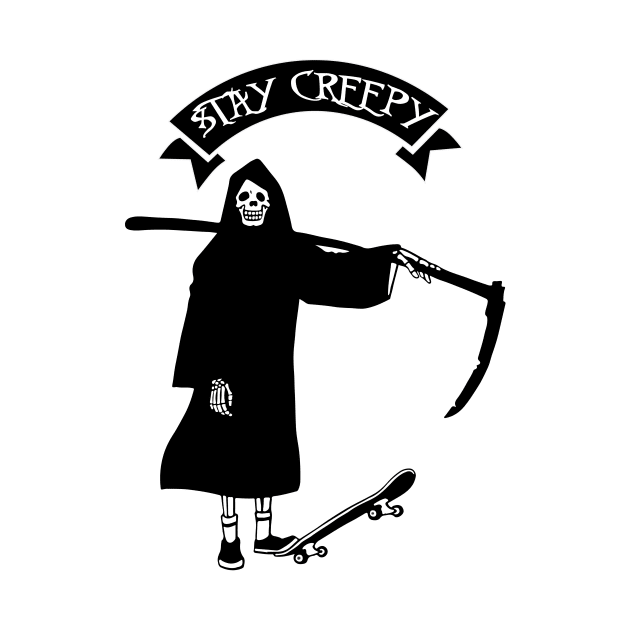 tay Creepy Skater Skate Board SoCal Gothic Punk Rocker Halloween by Prolifictees