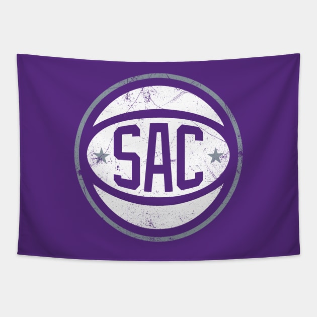 Sacramento Retro Ball - Purple Tapestry by KFig21