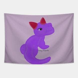 Petal purple Dino - The Scaly Friend's Collection Artwork By TheBlinkinBean Tapestry