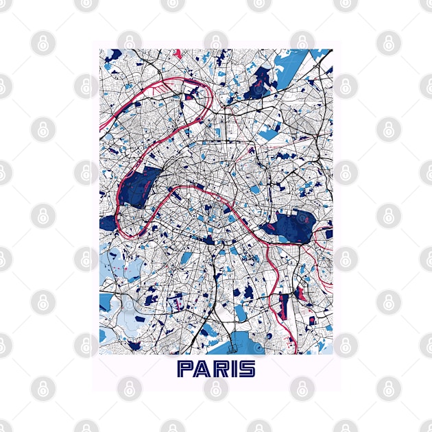 Paris - France MilkTea City Map by tienstencil